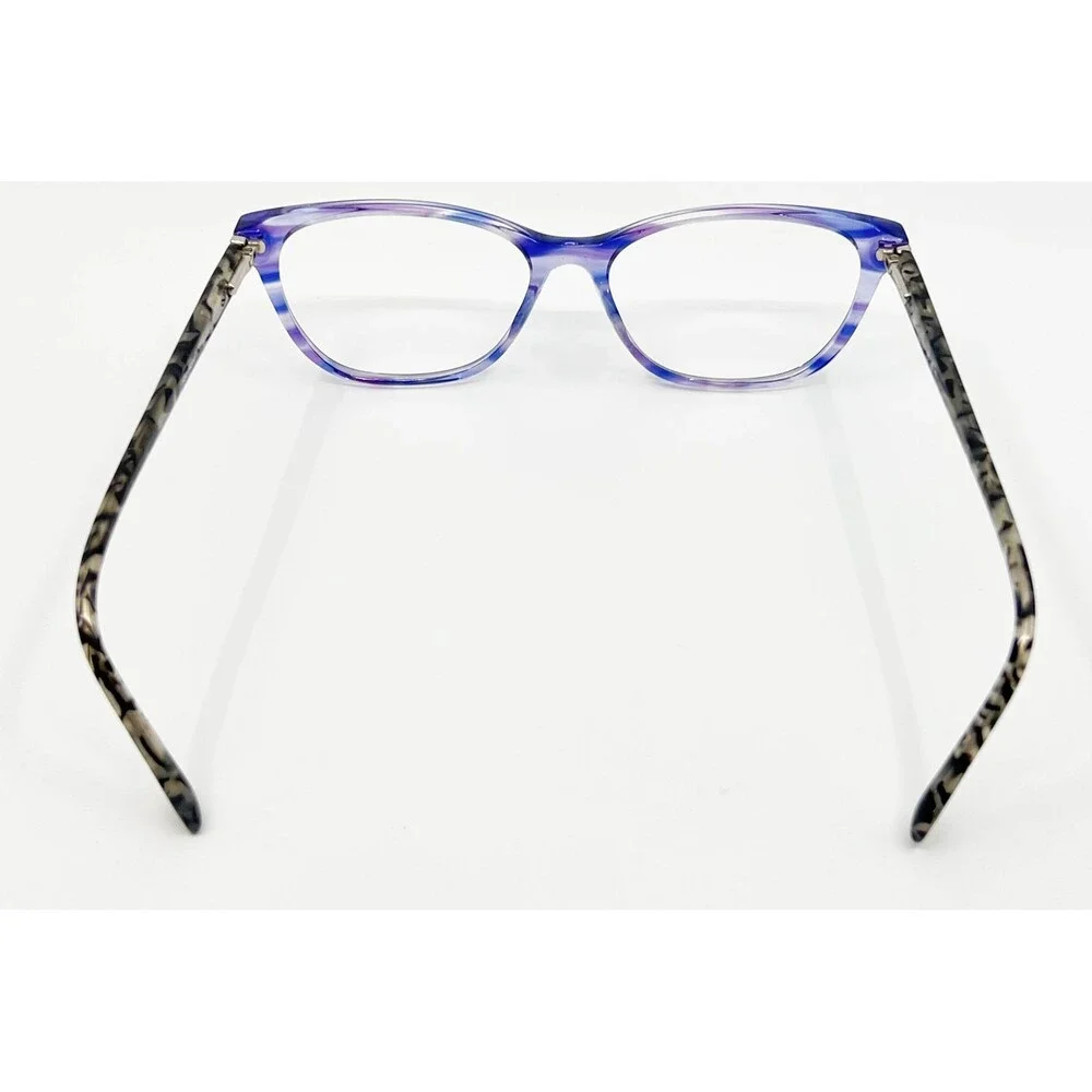 Karen Kane Eyeglasses Womens Blue Purple Striped Cat Eye Maize 53-15-140